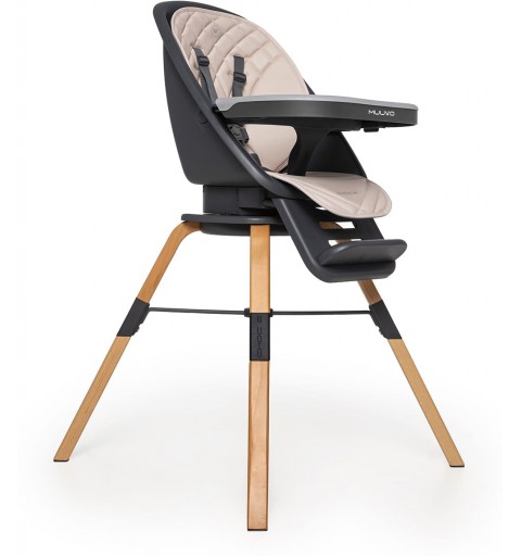 Muuvo Choc 2 - krzesełko do karmienia 3w1 z obrotowym siedziskiem | Beige